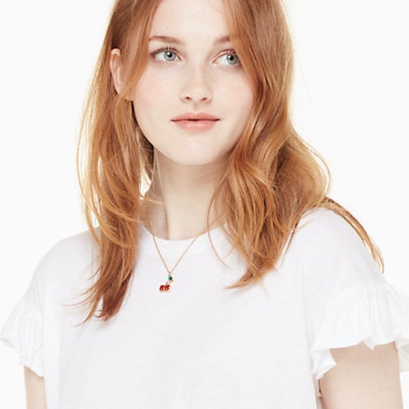 NWT Kate Spade New York Cherry Mini Pendant Necklace - Picture 3 of 4
